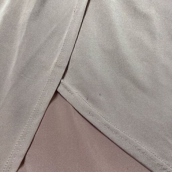 Asos Dress Satin Stretch Champagne Pink Size 4 Small Maxi Sleeveless Beaded - Picture 6 of 14